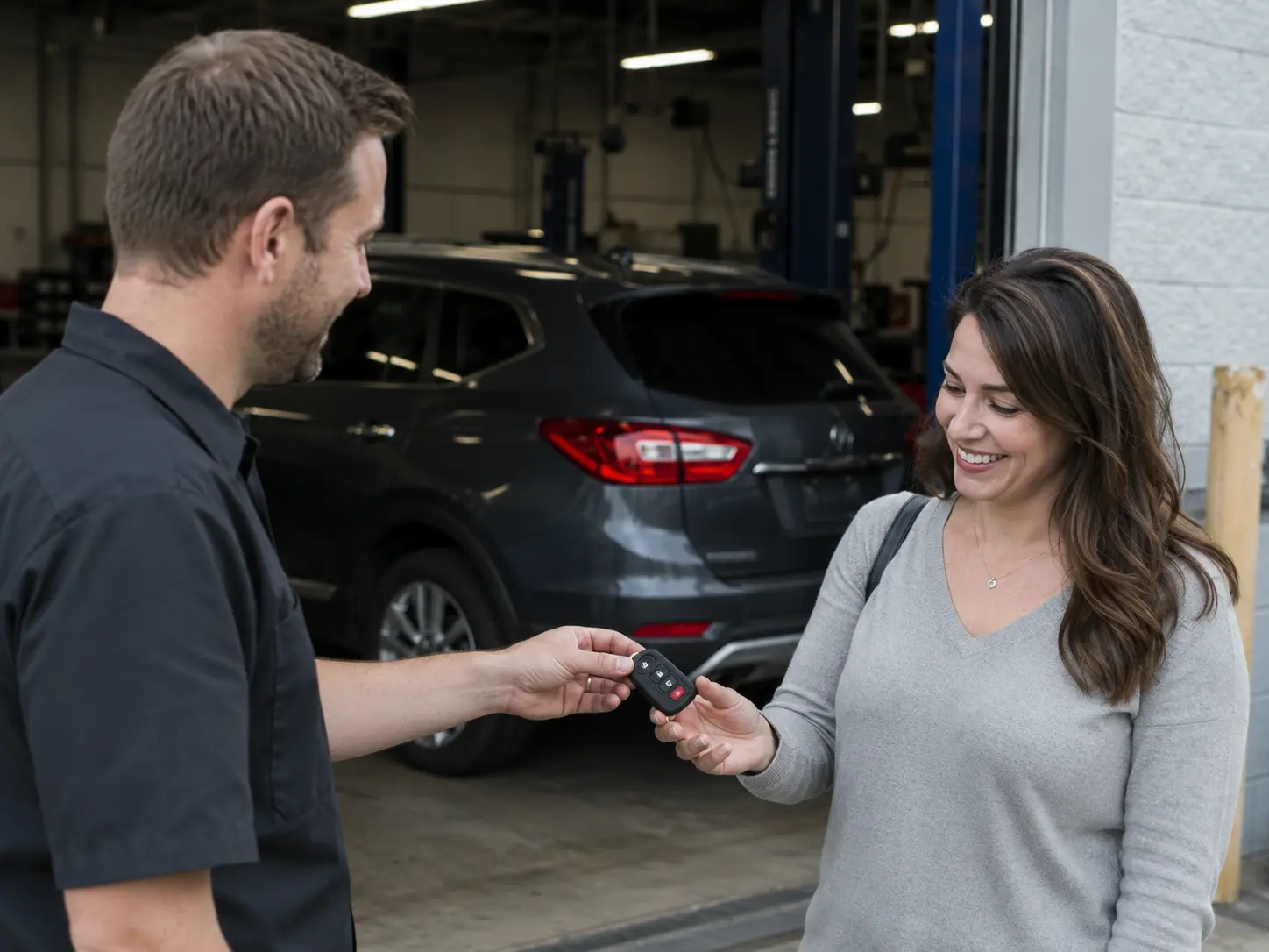Driver receiving a refurbished OEM key fob