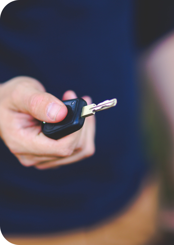 Close-up of an OEM key fob